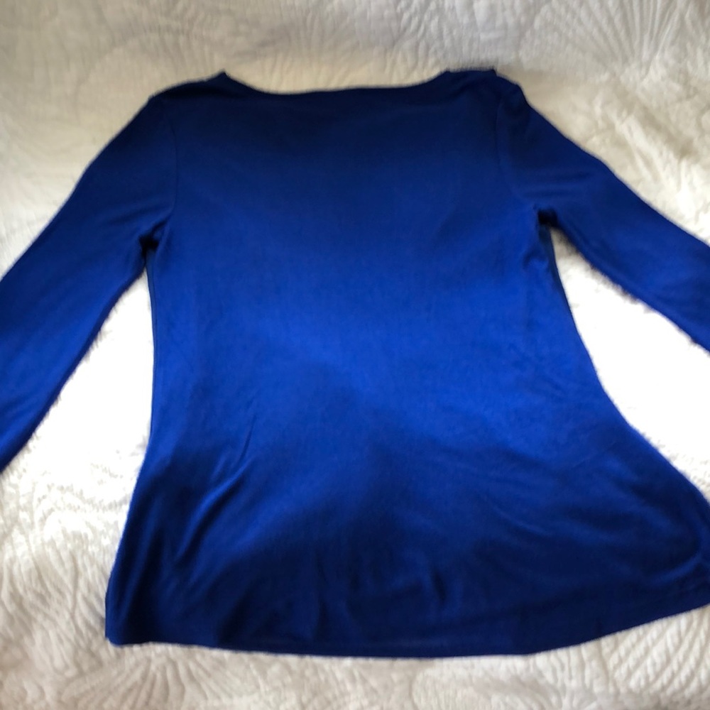 I.N.C NWOT BlUE  scoop neck  long sleeve top - Picture 5 of 5